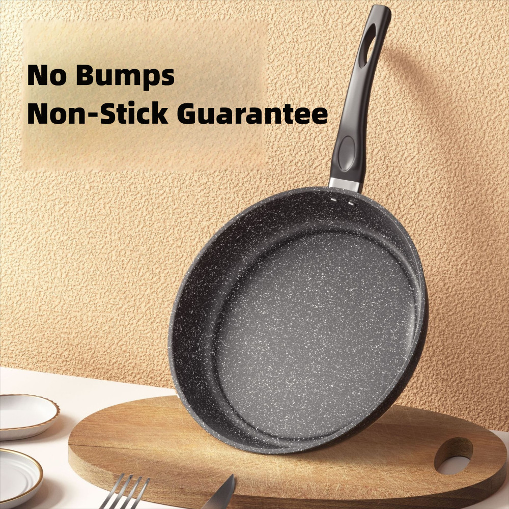 เหลียวหยิง กระทะสเต็ก, หิน 22/24/26/28 ซม. กระทะแพนเค้ก, ทนทานไม่ติดอเนกประสงค์พร้อมฝาปิดเครื่องมือทําอาหารในครัวเตาแม่เหล็กไฟฟ้าแก๊ส - รูปที่ 7