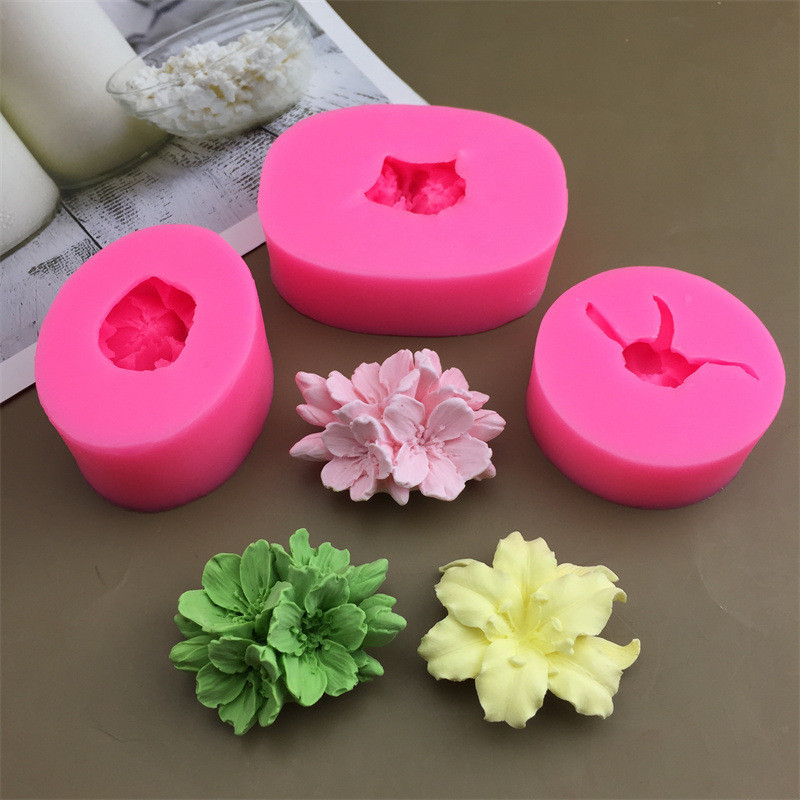 1 ชิ้น Sakura Lily แม่พิมพ์ซิลิโคน DIY วัสดุสําหรับทําฟองดองสบู่แฮนด์เมดช็อกโกแลต