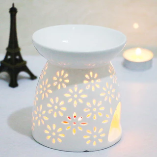 Aroma Burner เตาอโรม่าเซรามิกลายฉลุสุดคลาสสิก สำหรับน้ำมันหอมระเหย เหมาะสำหรับบ้าน สปานวด และทำสมาธิ
