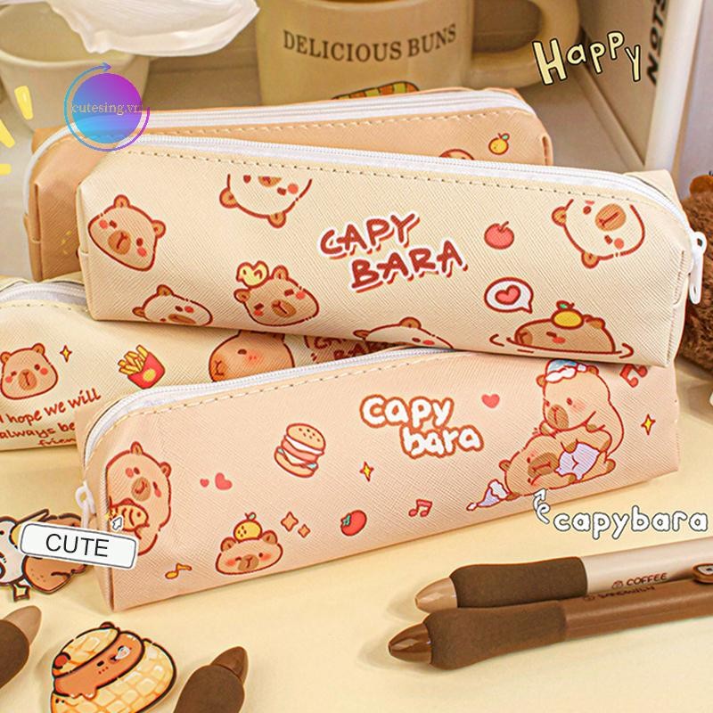 Goddes การ์ตูนแฟชั่นผ้าใบ Capybara Panda กระต่ายกระเป๋าดินสอน่ารักสร้างสรรค์เครื่องเขียนกล่องขนาดใหญ่ความจุดินสออุปกรณ์การเรียน TH