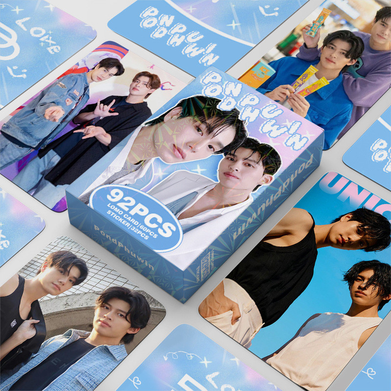 Pondphuwin Photocard Lomo Card โปสการ์ด 60 ชิ้นการ์ด + สติกเกอร์ 32 ชิ้น