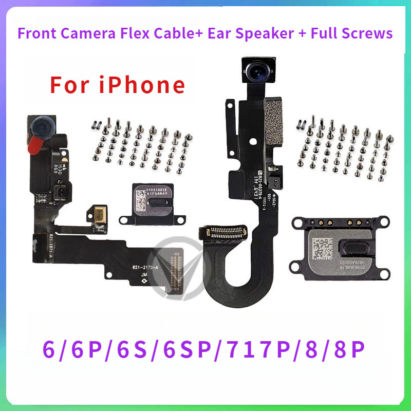 เปลี่ยนสายลําโพงกล้องด้านหน้าพร้อมสกรูสําหรับ iPhone 6 6plus 6S 6SPlus 7 7plus 8G 8 Plus