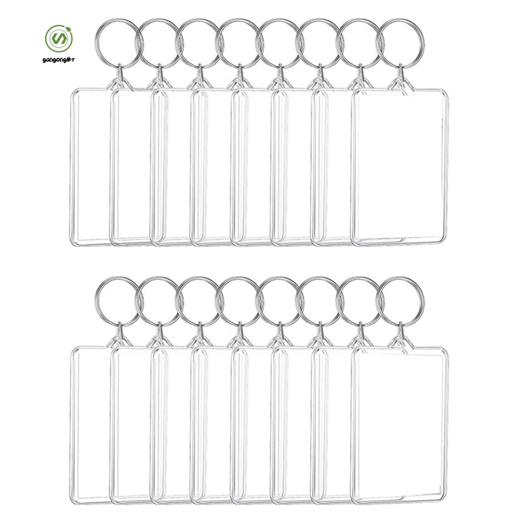 [gangong1kr]16PCS อะคริลิคกรอบรูปพวงกุญแจใส่ภาพพวงกุญแจเปล่าสําหรับ DIY Craft 2.2 X 3 นิ้วติดตั้งง่ายใช้งานง่าย