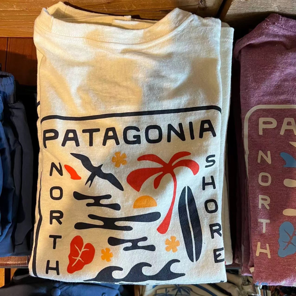 Patagonia แขนสั้น American Retro Street สวมใส่ผ้าฝ้ายแท้ผู้ชายผู้หญิง