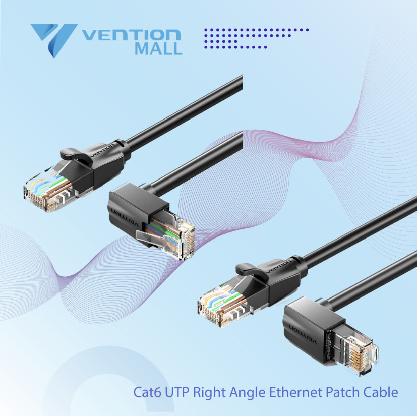 Vention สาย LAN Cat6 UTP RJ45 90 360 Gigabit Ethernet Patch Cable Network 3M 5M