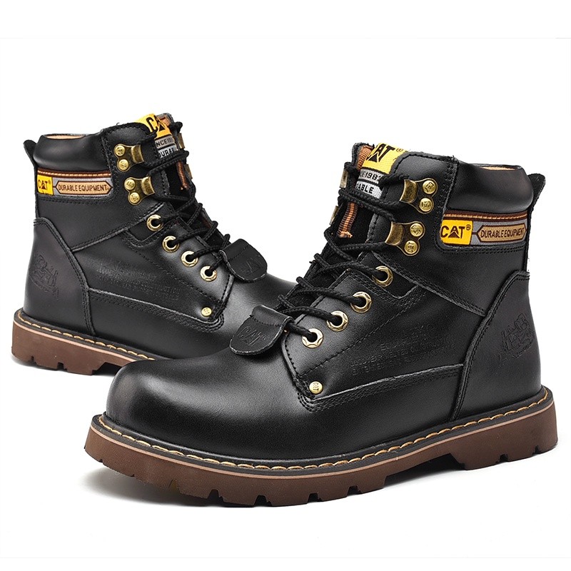 Caterpillar shoes รองเท้าบู๊ทนิรภัย รองเท้าหัวเหล็ก สีน้ำตาล/ดำไซส์ 38-46