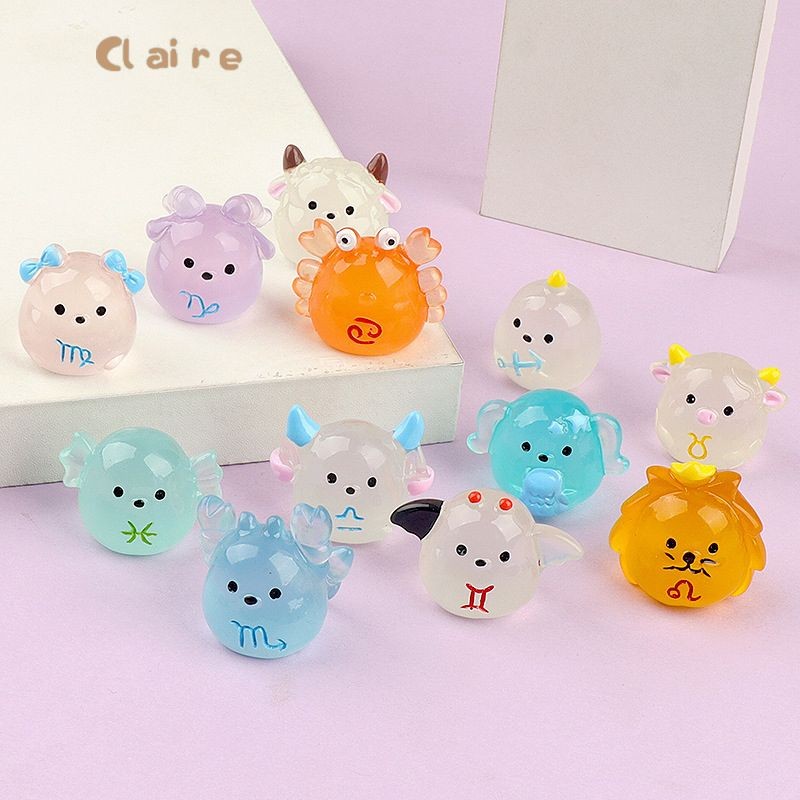 COD Luminous Small KiKi Micro Landscape Ornament Outdoor Glowing Miniature รูปปั้นกระถางสวนตกแต่งบ้าน Claire