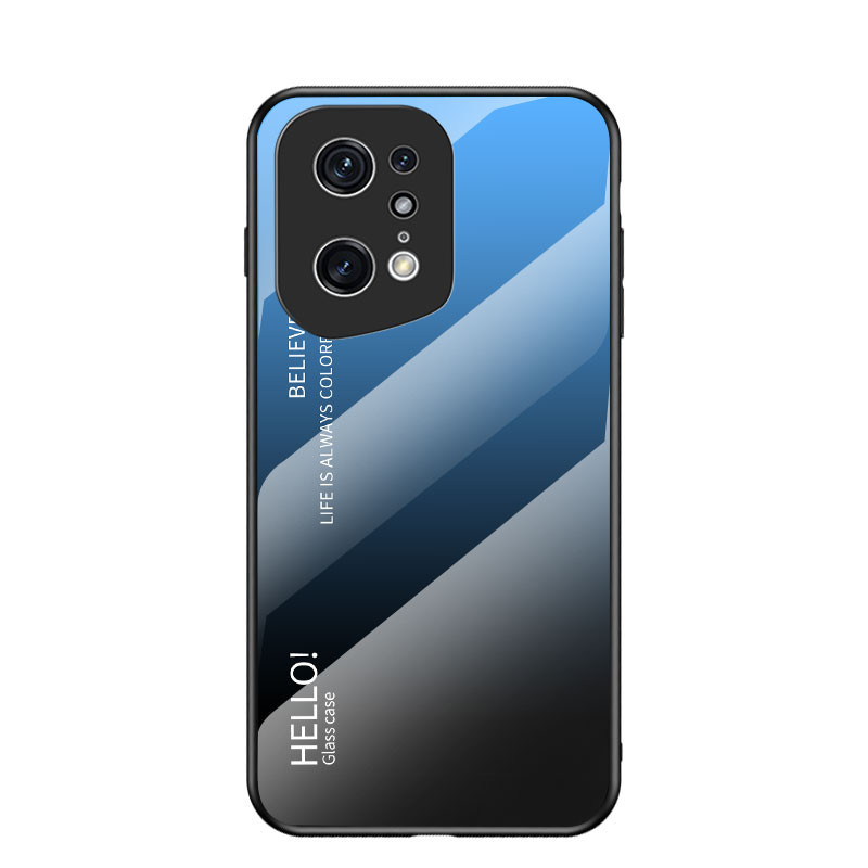 สําหรับ OPPO Find X5 Pro, เคสโทรศัพท์แก้วสีไล่ระดับสี, ฝาครอบป้องกันกระจกป้องกันการระเบิดคุณภาพสูง
