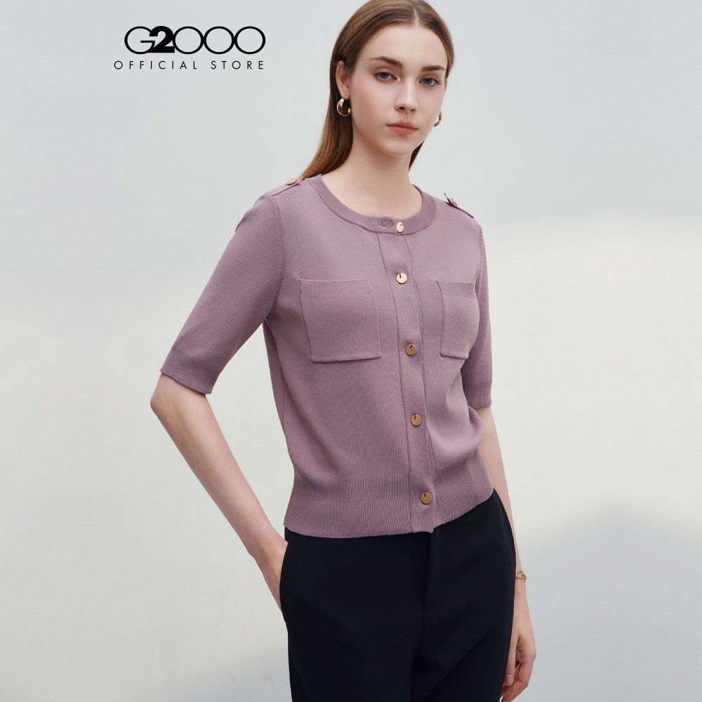 G2000 เสื้อคาร์ดิแกนสำหรับผู้หญิง ทรง Regular Fit รุ่น 4627631125 PURPLE