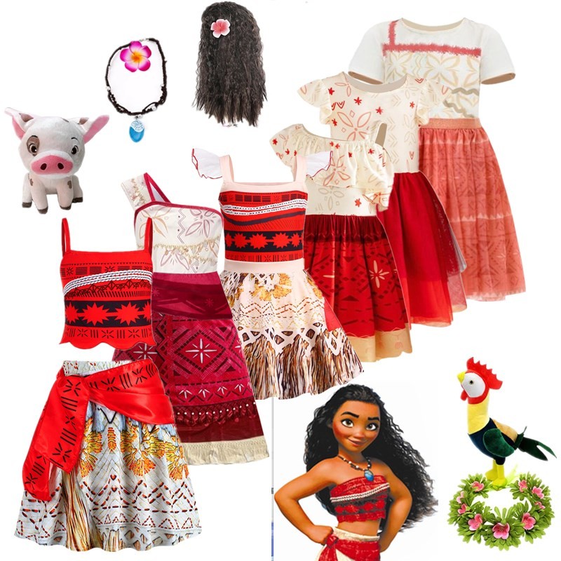 NNJXD Moana Cosplay Costume Kids Dress for Birthday Party Baby Girl Sets Halloween Christmas Princess Dresses