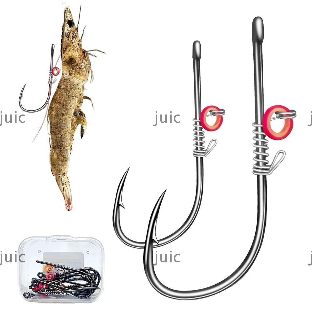 น้ําผลไม้ 10 ชิ้นกุ้งสดเหยื่อตะขอ, Pickerel เหล็กคาร์บอนสูงเหล็กคาร์บอนสูงตะขอปลา, แปลก ๆ วัชพืชหนอนเบสตกปลากว้าง Gap Hawksbill ตะขอเดียวตกปลาทะเล