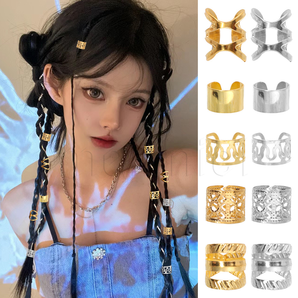 Gold Silver Alloy Braid Hair Cuffs - ปรับผมลูกปัดคลิป - Hip Hop Sweet Cool - 40 ชิ้นหลายสไตล์ Dreadlock แหวนผม - ยอดนิยมอุปกรณ์เสริมผม