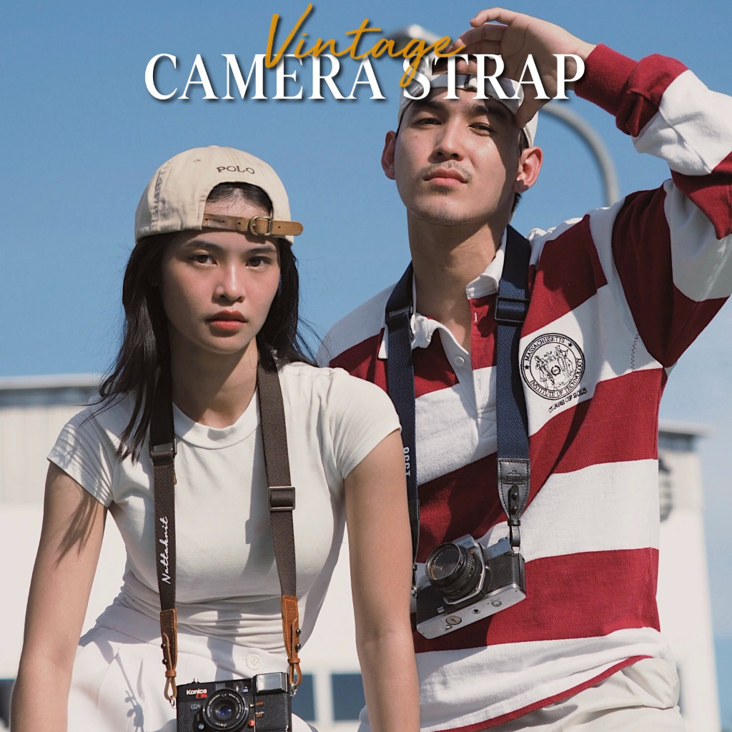 VINTAGE STRAP | สายคล้องกล้อง สายสะพายกล้อง หัวหนังแท้ Camera Strap by YES IDID.