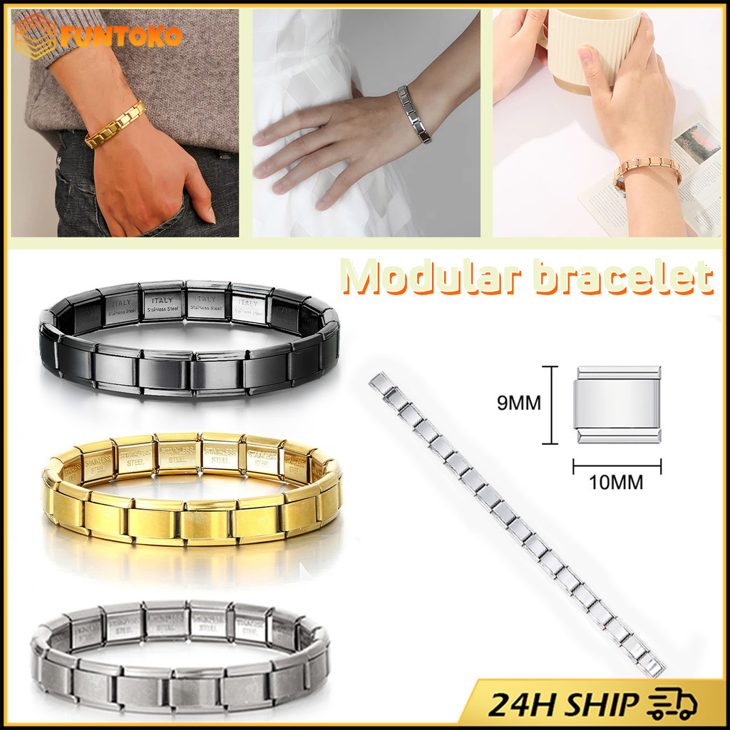 สินค้ามีคุณภาพ 1ชิ้น สร้อยข้อมือสแตนเลส กำไลแฟชั่น ไม่ลอกไม่ดำ เครื่องประดับชายและหญิง