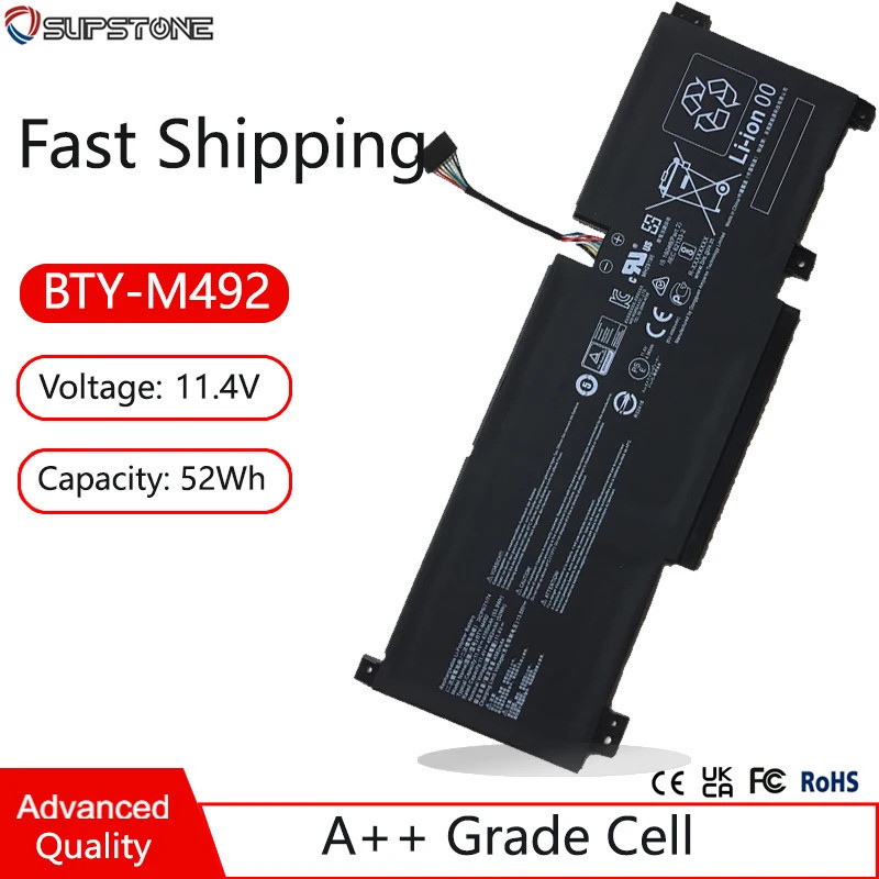 แบตเตอรี่แล็ปท็อป BTY-M492สำหรับ MSI BRAVO 15 B5DD,Katana GF66 12UGS 11UC 11UEK 11UE,ชีพจร GL66 11DU