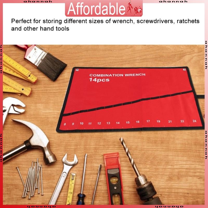 Ah Heavy Duty Oxford Tool Roll Tool Bag Organizer Heavy Duty Oxford ประแจกระเป๋า