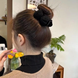 Elegant Woolen Bow Hairpin ผู้หญิงs แฟชั่นเกาหลีด้านหลังหัว Ball Head กิ๊บติดผมเครื่องประดับผม