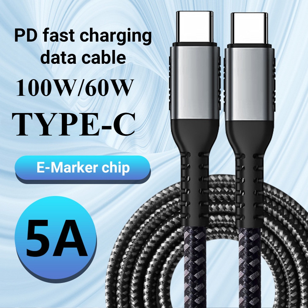 100W USB C To Type C สายชาร์จไว PD 60W สายชาร์จข้อมูลแบบเร็ว สำหรับ ยาเม็ด สำหรับ for Samsung Xiaomi