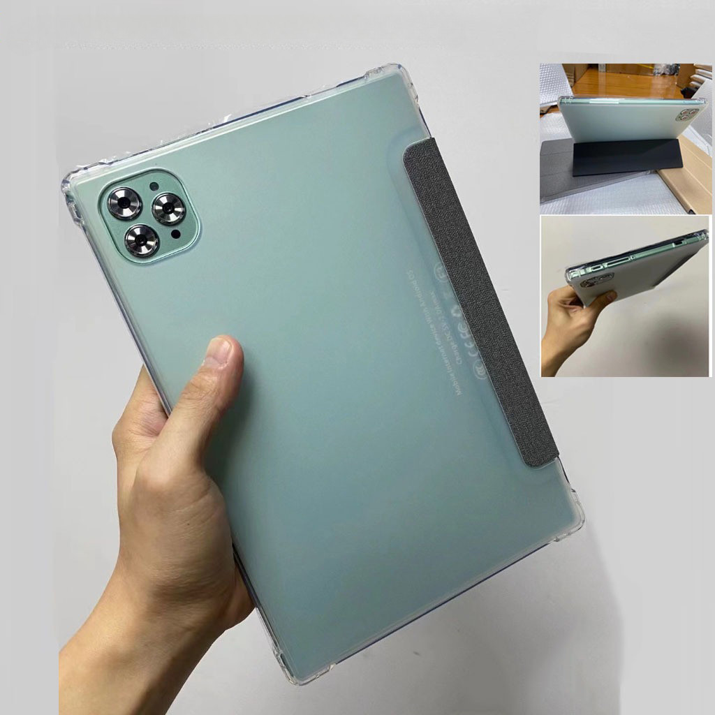 เคส TPU แบบนุ่มสามพับสําหรับ iPad H13-Pro 10.3 นิ้ว 2024 ขาตั้งหนัง Flip Full Protectiive Cover