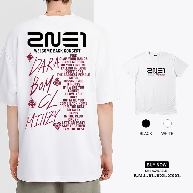 Baju-T,Kemja-T, 2NE1-เพลงแฟนสองด้านพิมพ์เสื้อเสื้อยืดหนาเสื้อผ้าTee unisex,baju TShirt lelaki,เสื้อย
