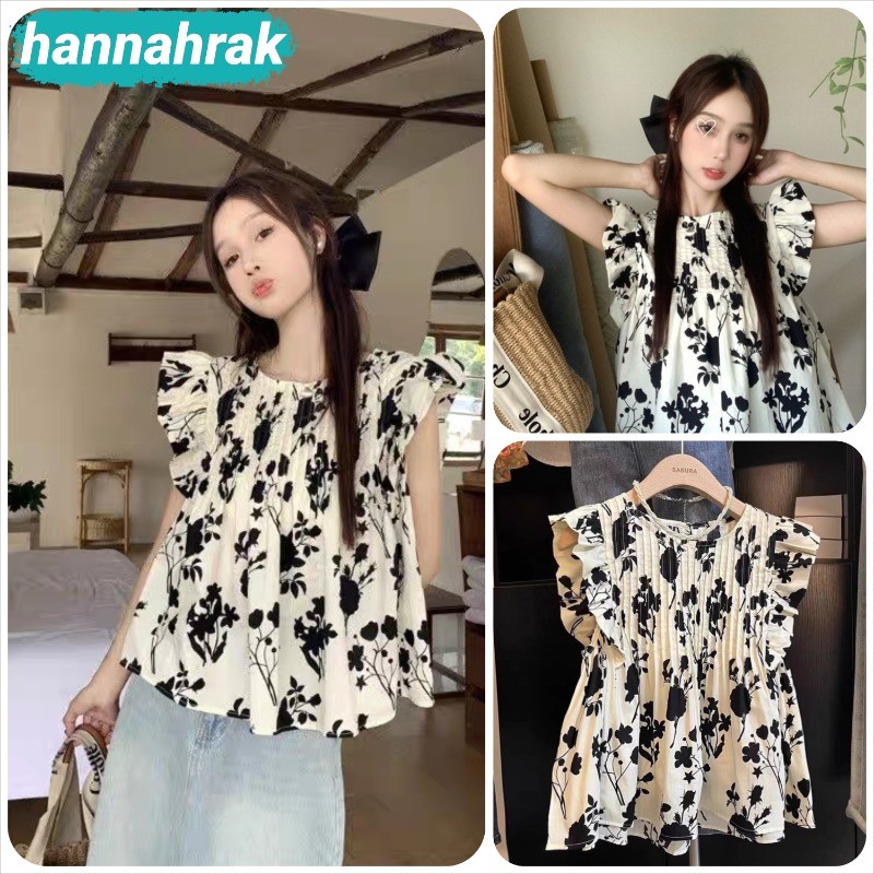(ส่งจากกรุงเทพฯ)เสื้อเชิ้ตแขนสั้น ทรงหลวม สไตล์ฝรั่งเศส แฟชั่นฤดูร้อน สําหรับผู้หญิง