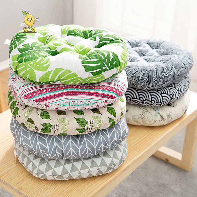 [mozh] ผ้าหยาบทรงกลมผ้าฝ้ายและผ้าลินินสไตล์เบาะรองนั่งบ้านวงกลมเบาะฟูกสไตล์ญี่ปุ่นตกแต่งเบาะ [ไทย]