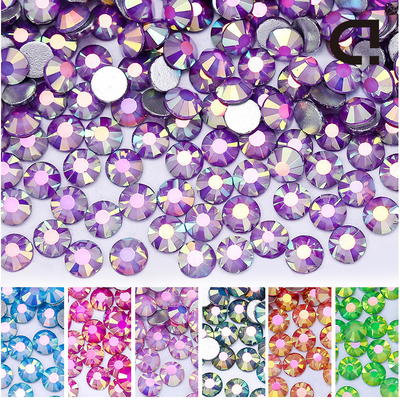 SS6-SS30 Mocia Magic สีแก้ว Rhinestones Non Hotfix Flatback ตกแต่งคริสตัล Glitter หิน DIY ตกแต่ง
