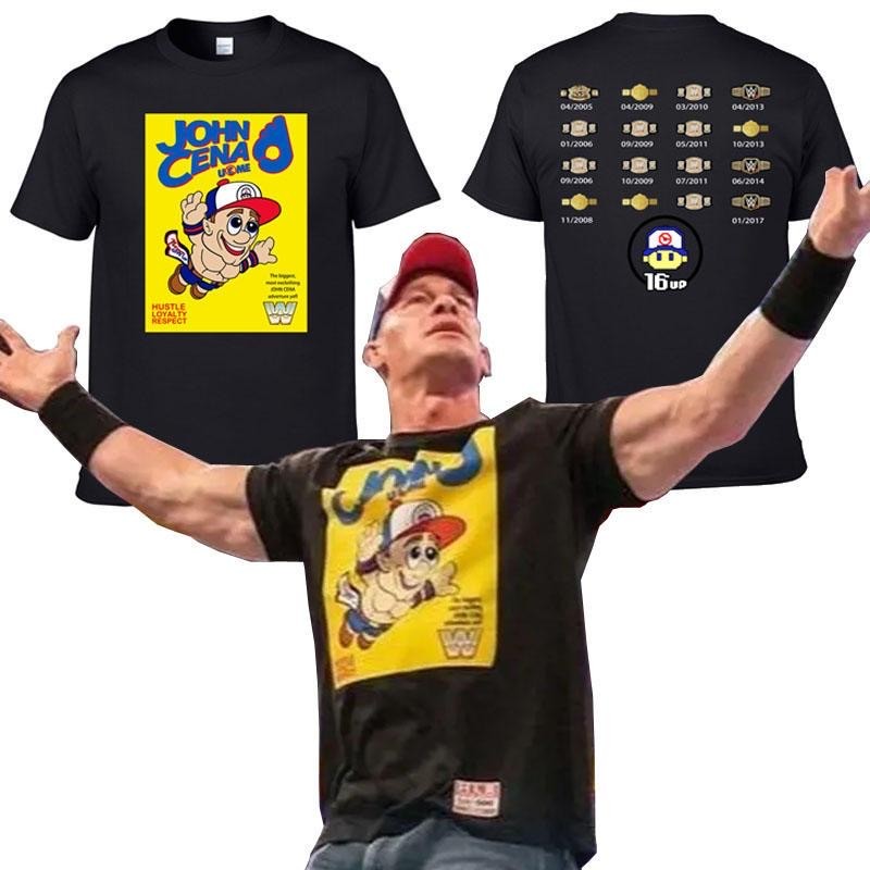ใหม่ WWE John Cena ลําลองแขนสั้นมวยปล้ําถังพิมพ์ 100% เสื้อยืดผ้าฝ้ายพรีเมี่ยม 430