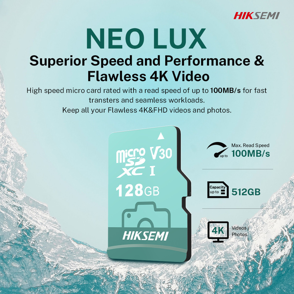 HIKSEMI NEO LUX | D3 32GB HIGH SPEED MICRO CARD CLASS 10 WARRANTY 7 YEARS