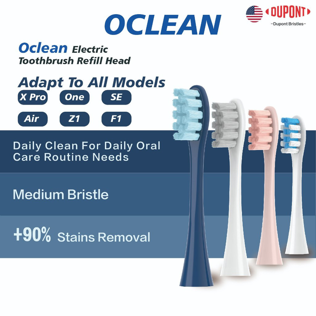2 ชิ้น Oclean หัวแปรงสีฟันไฟฟ้าแบบถอดเปลี่ยนได้สําหรับแปรงสีฟันไฟฟ้า Oclean ทั้งหมด