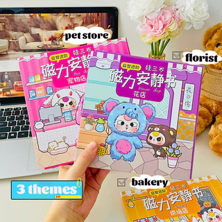 ของเล่น ใหม่การ์ตูนแม่เหล็กเงียบหนังสือตลกบ้านตุ๊กตาฉากสติกเกอร์หนังสือ ทําเอง ของเล่นเพื่อการศึกษาสําหรับเด็ก