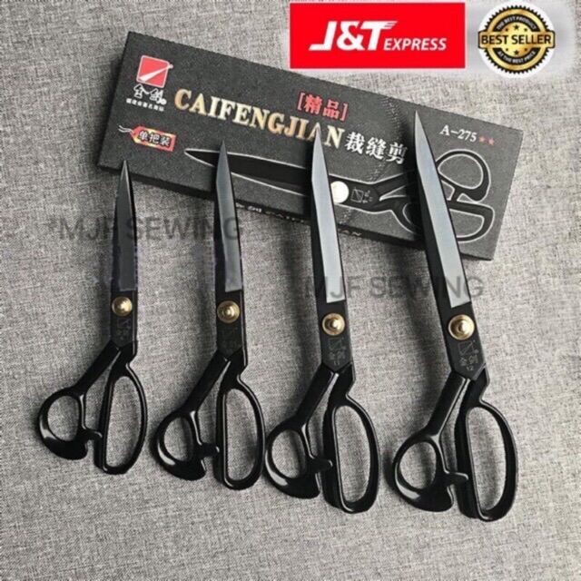 กรรไกรตัดผ้า กรรไกรตัดหนัง 8-12 นิ้ว อย่างดีไม่เป็นสนิม กรรไกรสแตนเลส ด้ามจับสีดำ อย่างดี - รูปที่ 5