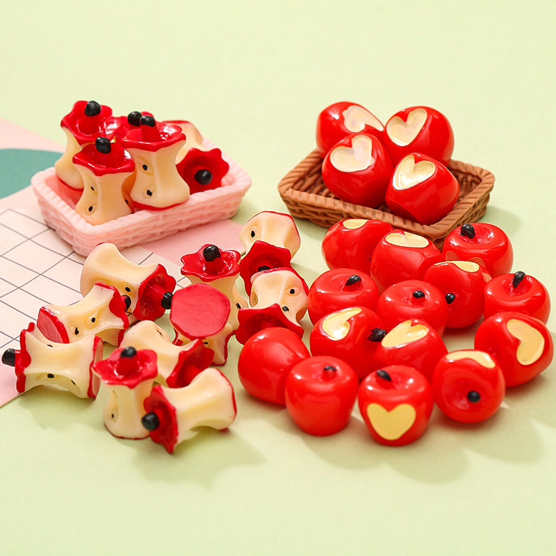 10 ชิ้น Bitten Apple Resin Charms สําหรับ DIY (12-514)