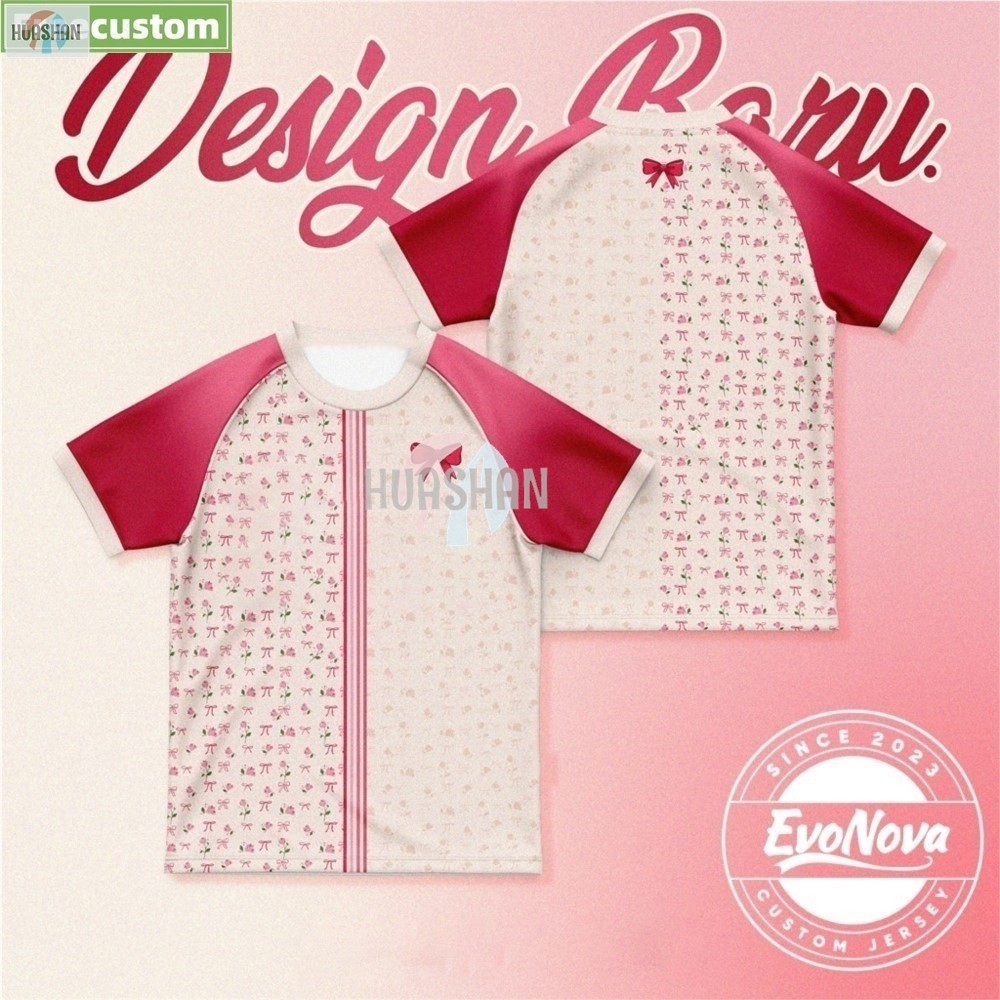 Coquette ริบบิ้น jersey coquette ชื่อที่กําหนดเองไมโครไฟเบอร์ jersey t เสื้อแขนสั้นกีฬา retro collar