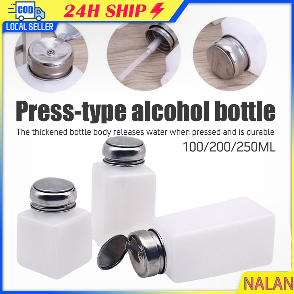 ร้านอยู่กทม.ขวดปั๊มของเหลว 100ml.200ml.250ml.ฝาเหล็ก วัสดุPE สำหรับใส่สบู่เหลว น้ำยา ขวดปั๊มทินเนอร์