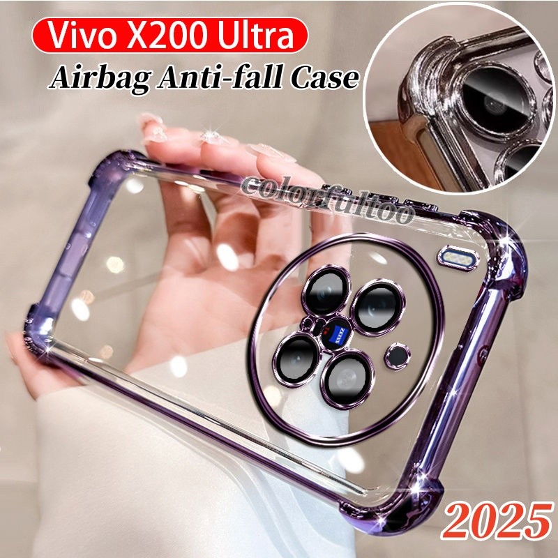 Vivo X200Ultra 2025 ชุบสแควร์ Soft Clear สําหรับ Vivo X200 Ultra X 200Ultra V2454A 5G กันกระแทกไฟฟ้า
