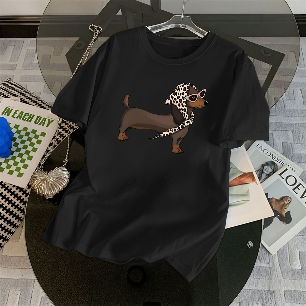 Top.basic 🔥 เสื้อสีดํา ผู้หญิงT-shirtพิมพ์ลาย 