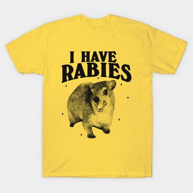 เสื้อยืด Vintage I Have Rabies Funny Hoodie, Unhinged Meme Shirt, Funny Rock Hyrax Meme T-Shirt แท้