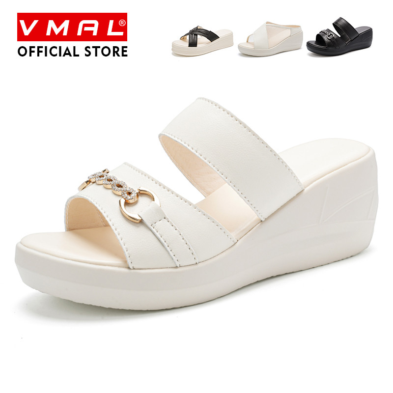 VMAL รองเท้าแตะกันลื่นกันลื่นแฟชั่นลําลองสําหรับฤดูร้อนของผู้หญิง VMAL