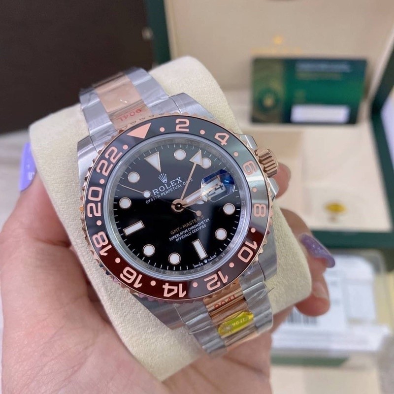 (สินค้าพร้อมส่ง) นาฬิกาข้อมือ Rolex GMT SWISS NOOB FACTORY ใส่สลับได้เลยครับ
