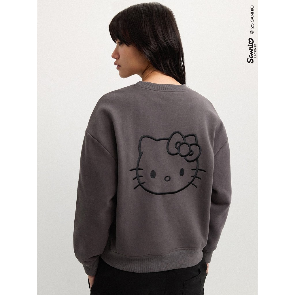 Pomelo. ♥ Hello Kitty เสื้อแขนยาวปักลาย / Pomelo. ♥ Hello Kitty Embroidered Sweatshirt