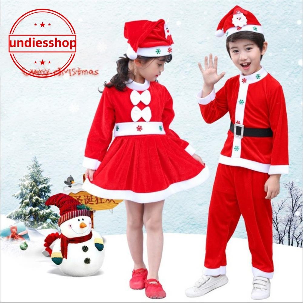 Undiesshop ชุดเครื่องแต่งกายคอสเพลย์,ปีซานตาคลอสเด็กเสื้อผ้าคริสต์มาส,อบอุ่นนุ่มตุ๊กตาสีแดงชุดคริสต์มาสสวมใส่ชายหญิงเด็กวัยหัดเดิ