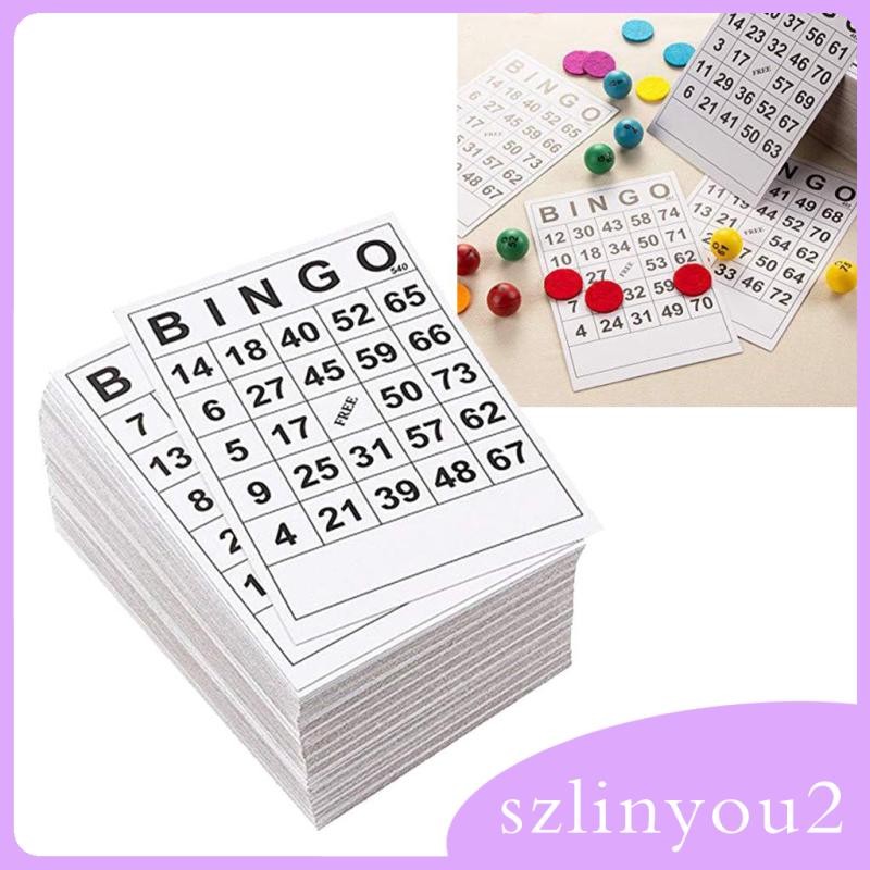 [ซลินยู2] 60ชิ้นขนาดใหญ่บิงโกการ์ดอ่านง่ายสําหรับผู้ใหญ่และเด็กบิงโกแผ่น0ถึง75หลัก5.9x7.1