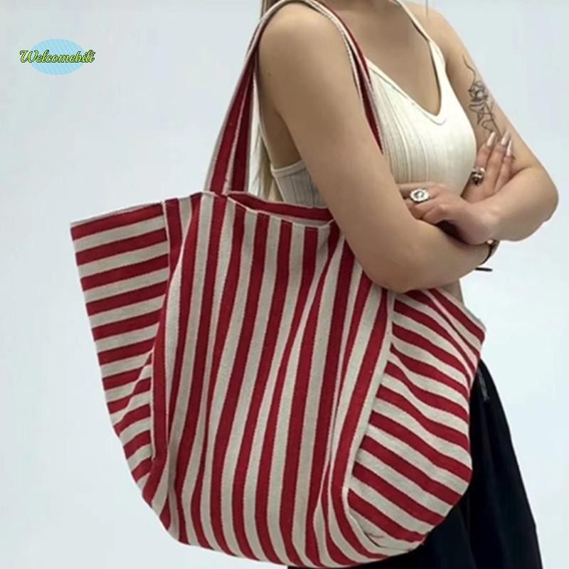 [Welcomebili] กระเป๋าโท้ทความจุขนาดใหญ่เวอร์ชั่นเกาหลีแฟชั่นใหม่ลายกระเป๋าโท้ทกระเป๋าสะพายไหล่ใหม่