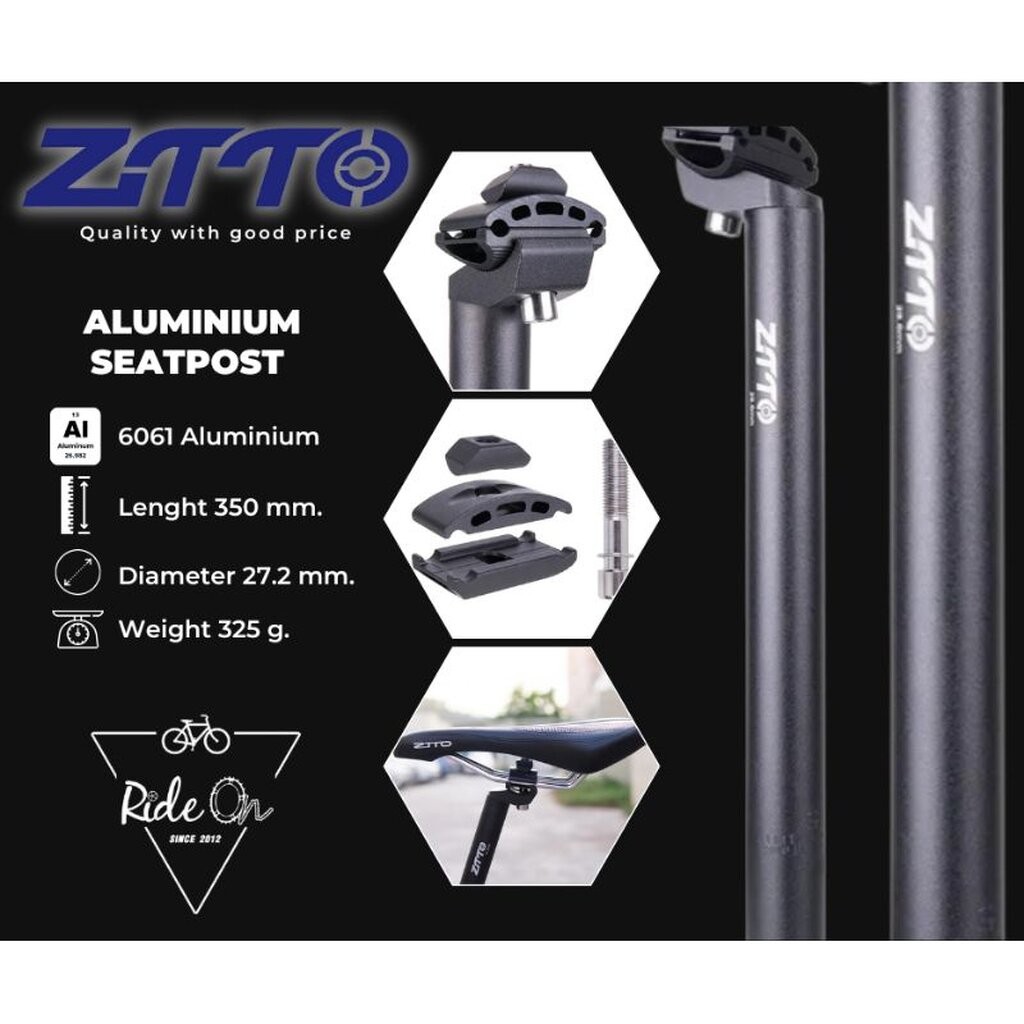 *ส่งจากในไทย* หลักอานจักรยาน อลูมิเนียม Ztto ขนาด 27.2 และ 31.6