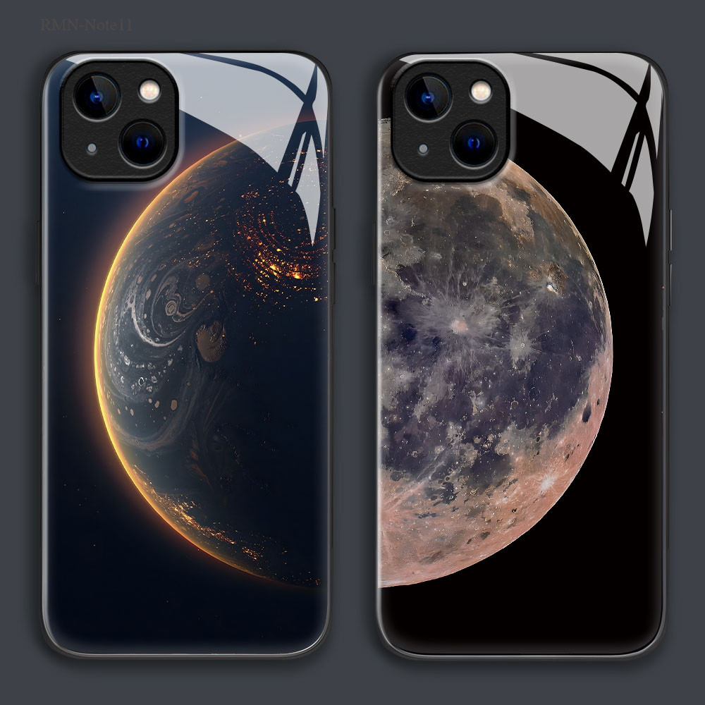 เคส For เคสแข็ง Xiaomi Redmi Note 14 13 12 11 11S 10 10S 9S 9 8 Pro Plus 4G 5G เคสเรดมี เคสโทรศัพท์ Hard Glass Case BLK