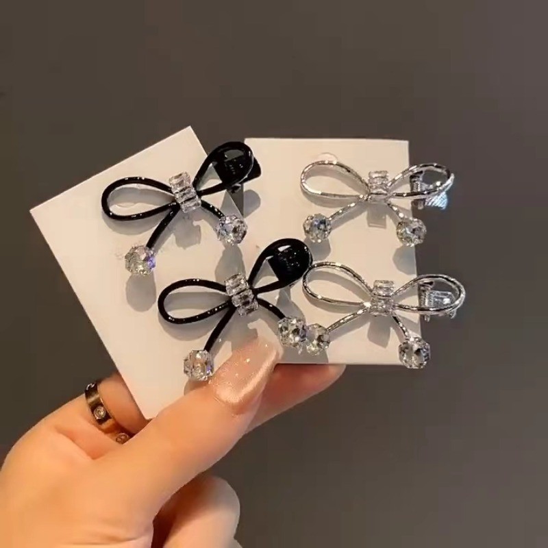 3 สีโลหะเพทาย Bowknot Hairpin คลิป Bangs Headwear เครื่องประดับผม