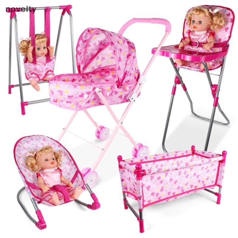 Nly Doll เครื่องใช้ในบ้าน เก้าอี้โยก Swing Bed เก้าอี้รับประทานอาหาร Baby Play House N