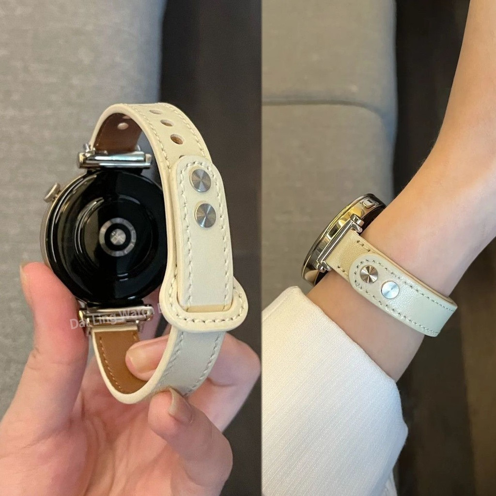 20 มม.22 มม.สายหนังสําหรับ Huawei Samsung Galaxy Watch 7 40/44 มม.3 6 5/pro/4/คลาสสิก 45 มม.41 มม.สร้อยข้อมือ Watchbands สวมใส่อุปกรณ์เสริม