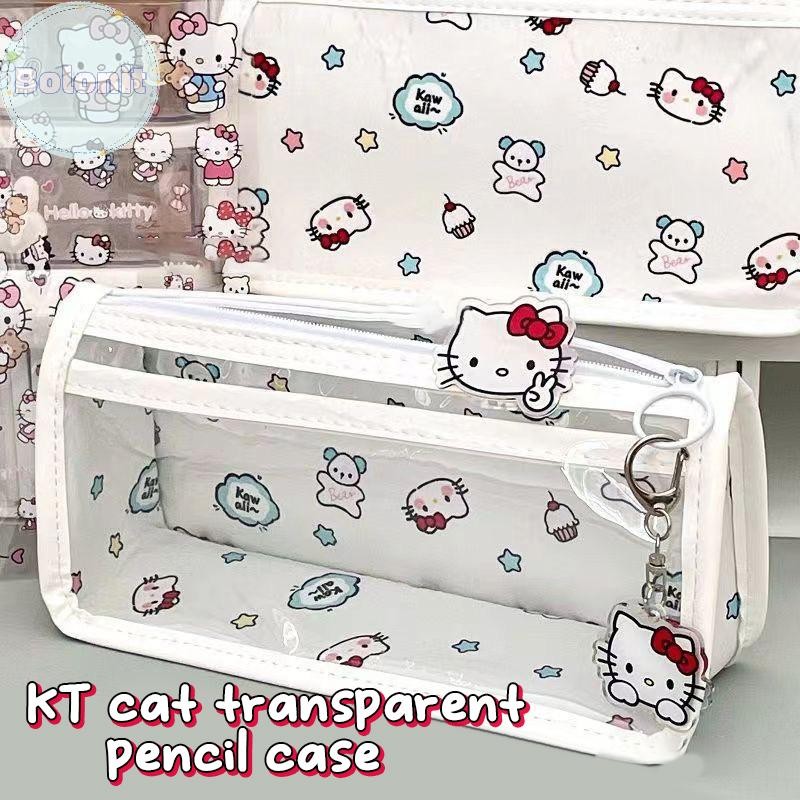 Bolonit Kawaii โปร่งใส Hello Kitty ดินสอ Sanrio Pochacco ปากกากระเป๋าขนาดใหญ่ความจุ Capybara กระเป๋าเครื่องสําอางเครื่องเขียน TH